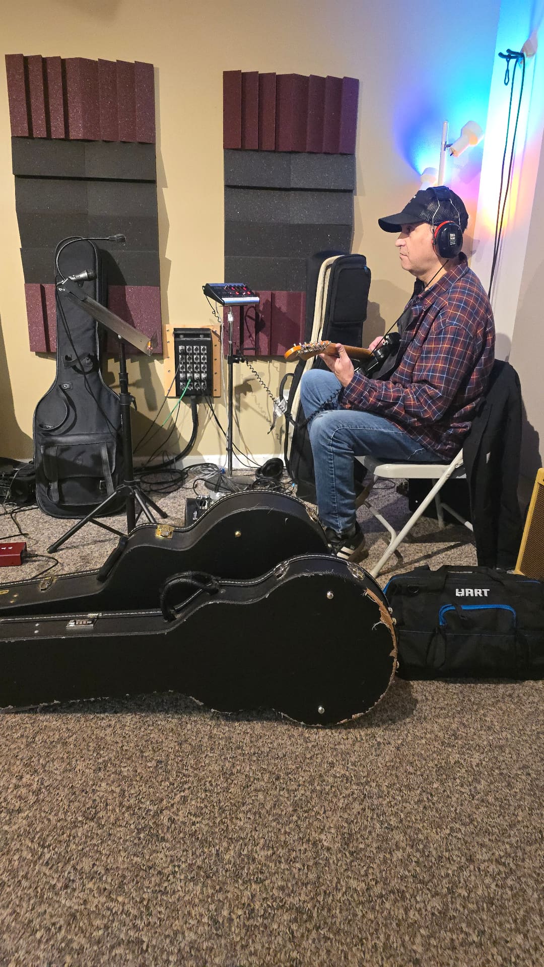 Mike on guitar