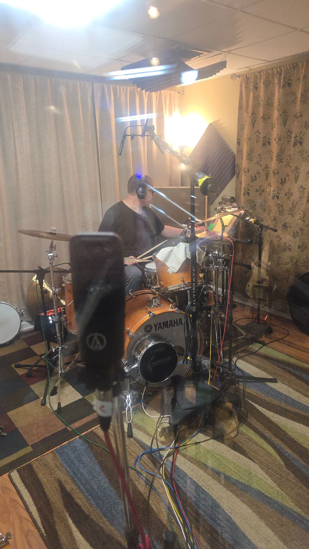 Dan on drums rehearsal