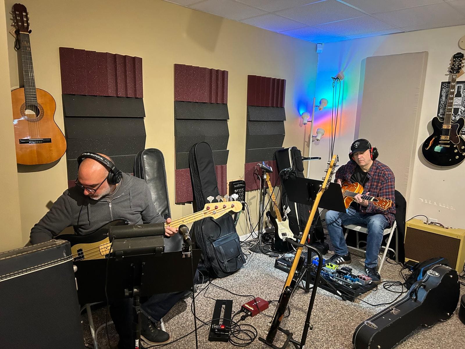 Tim and Mike laying down tracks